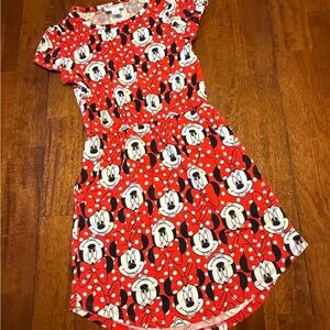 LuLaRoe Disney Minnie Mouse Red Kids Dress Size 6